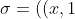 \sigma =((x,1)(x,2)...(x,i))((y,i+1)(y,i+2)(y,k))((x,i+1))((y,1))